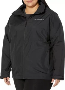 Adidas Women's Terrex Multi Rain.RDY 2-Layer Rain Jacket Black HN5460 SZ.1X NWT - Picture 1 of 8