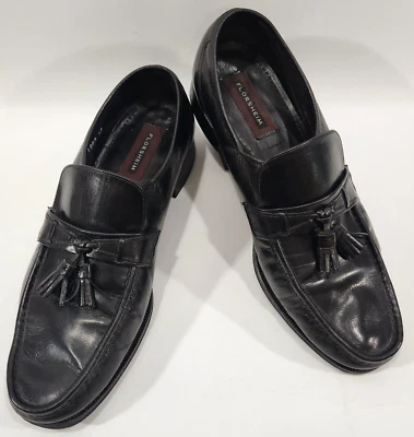 Florsheim Hombres Mocasines Zapatos Negros Talla 11 D Cuero Mocasín Borla Sin Cordones Foto 1 de 4
