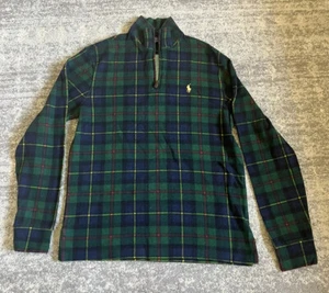 Herren Polo Holiday Heritage Viertel Reißverschluss Größe S kariert rot gelb grün Q5 - Bild 1 von 9
