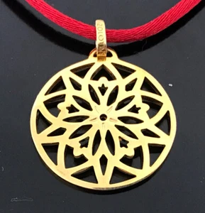 Greece Zolotas Jewelry Star Pendant Gold Plated Silk Necklace - Picture 1 of 4
