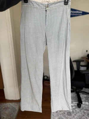 Pantalones de vestir holgados a medida Rebecca Taylor / azul claro / tostado / talla 2 Foto 1 de 4