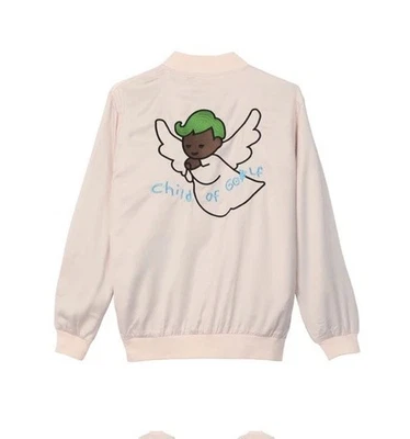 Golf Wang Embroidered Child of Golf Pale Pink Satin Bomber Jacket Size XL - Image 1 of 4