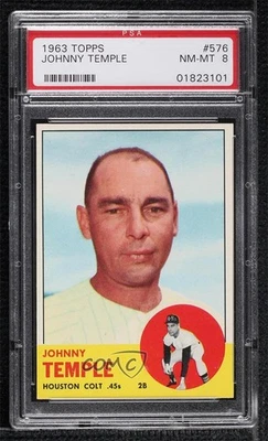 1963 Topps High # Johnny Temple #576 PSA 8 - Image 1 of 2