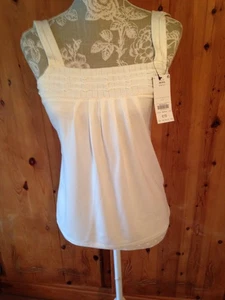 Next Viscose/Elastane Strappy Cream Top Size 8 BNWL RRP£15 - Picture 1 of 8