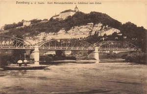 AK Dornburg Karl Alexander Brücke Schloss Saale Thüringen ungelaufen Postkarte - Bild 1 von 2