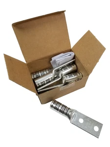 6 ABB 54876BE 1/2" Hole 2-Hole Copper Lug Connector for Grounding Brown NEW - Picture 1 of 7