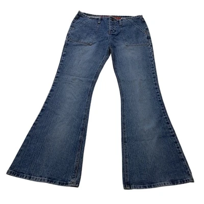 Vintage Mudd Jeans Women's Junior 9 Y2K Button Fly Flare Low Rise Medium Wash - Image 1 of 4