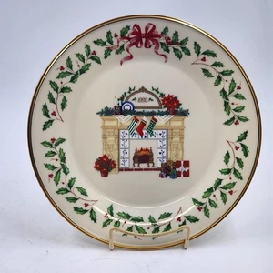 Placa de Navidad Coleccionista Anual Lenox 1993 3ª Serie Imagen de Chimenea Firmada - Imagen 1 de 11