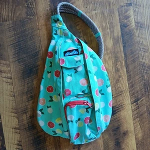 Zaino a tracolla KAVU Rope Sling Bag blu verde frutta limoni CITRUS GROVE Aqua - Foto 1 di 15
