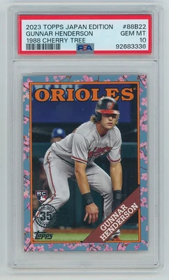 2023 Topps Japan Gunnar Henderson 1988 Cherry Tree Rookie PSA 10 Gem Mint - Image 1 of 2