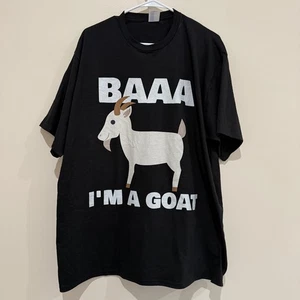 Funny BAAA I’m A Goat Graphic T-Shirt Black Men’s XXL Animal Humor Tee NWT - Picture 1 of 9