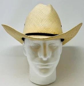Vtg STETSON Genuine Handwoven Formosan Natural Western Hat Size 7 - Picture 1 of 11