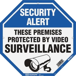 Hy-Ko 12 x 12 Plastic Sign, These Premises Protected By Video Survelliance Hy-Ko - Picture 1 of 1