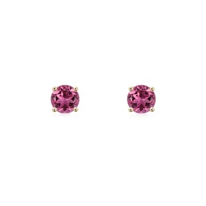 ANGARA Natural 0.5 Ct Round Pink Tourmaline Stud Earrings in 14K Solid Gold - Picture 1 of 22