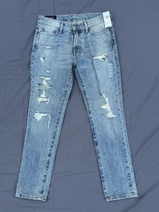 Pantalones de mezclilla ajustados atléticos Abercrombie & Fitch Rustin talla 30x30 nuevos con etiquetas desgastados - Imagen 1 de 6