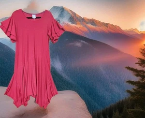 Vestido midi tejido rojo mediano V Weekend manga corta calce y acampanado ¡FOTOS! - Imagen 1 de 12