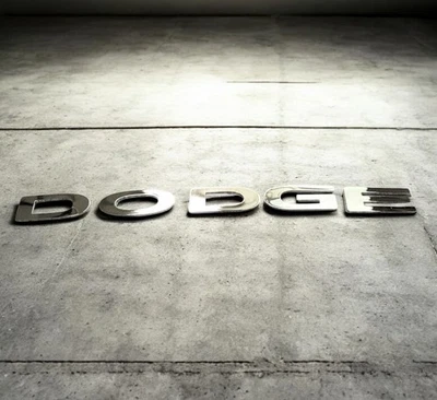 "Letrero decorativo colgante de pared de garaje con logotipo de Dodge letras cromadas ligeras 6""" Foto 1 de 4
