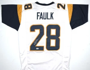 Marshall Faulk Autographed White Pro Style Jersey - Beckett W Hologram *Silver - Picture 1 of 3