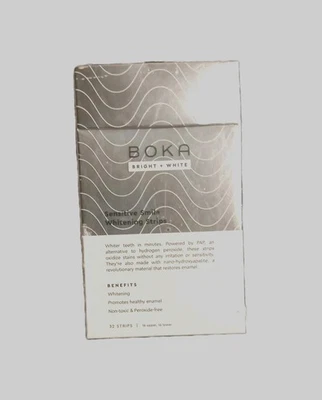 Paquete de 32 tiras blanqueadoras Boka Bright + White Sensitive Smile--¡ENVÍO GRATUITO! Nuevo Foto 1 de 3