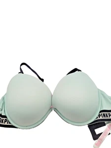 Sujetador Rosa/Victoria's Secret Wear Everywhere Super Push Up Bombshell 36DD + 2 tazas - Imagen 1 de 10