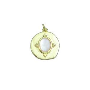 Ovaler Opal auf rundem Charm Anhänger, Sku#LX795 - Bild 1 von 4