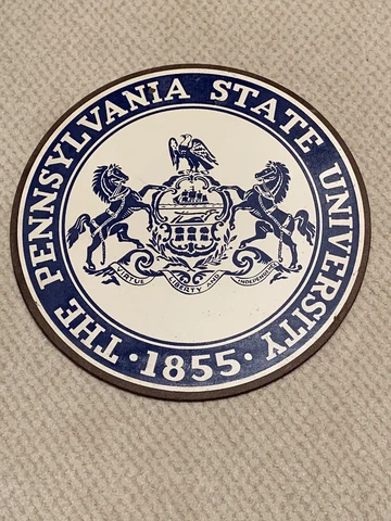 Vintage Penn State University Round Herald Plaque Cover