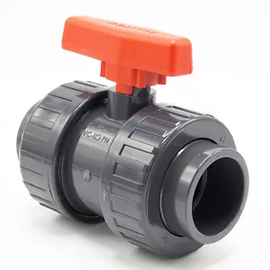 PVC-Kugelhahn I 50mm I 1 1/2 Zoll I Klebemuffe I Absperrhahn 2-Wege I bm_116 - Bild 1 von 7
