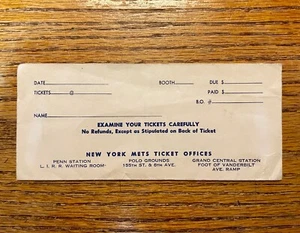 RARE Ticket Envelope for the New York Mets 1st season 1962 in the Polo Grounds - Picture 1 of 3