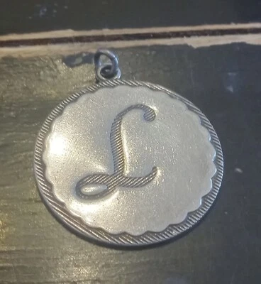 John Wind Silver Sorority Gal Silver Letter "L" Large Pendant - Image 1 of 4