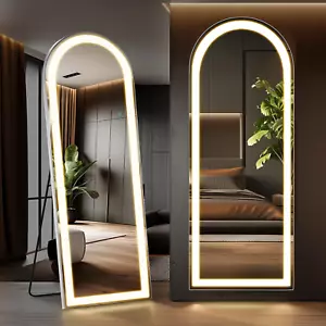 Full Length Mirror with LED Lights, 71"X26" Floor Mirror with Dimming & 3 Color - Picture 1 of 7