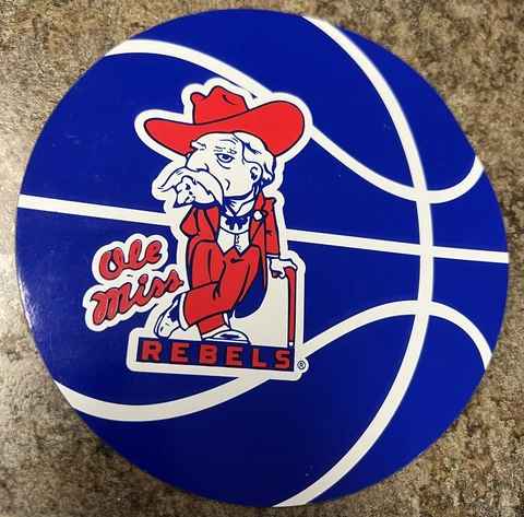 Ole Miss Rebels Magnet Basketball 5.5" Colonel Reb Cover