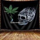 Weed Skull Hippie Wall Art Extra Large Tapestry Wall Hanging 70s Poster Fabric