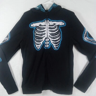 Moletom com capuz Tony Hawk masculino com zíper esqueleto caveira gráfico GG - Imagem 1 de 4