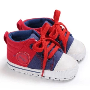 Infant Baby First Walker Girls Boys Canvas 0-18 months Toddler Shoes Size 1 2 3 - Picture 1 of 7