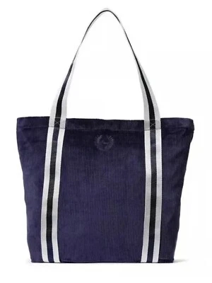 Victoria's Secret PINK Navy Blue Soft Velour Ribbed Shoulder Bag Zip Closure NWT - Image 1 of 4