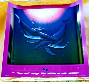 Wyland 1986 "OCEAN REALM" Humpbacks Collectible Fine Art Print Poster-Rare - Picture 1 of 8