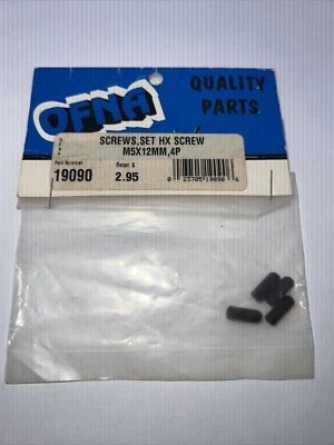 Vintage RC OFNA Grub Screws Black Set Hex (4) 19090 - Image 1 of 2