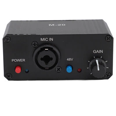 Micrófono Preamplificador Micrófono Amplificador de Ganancia con Ganancia 48V Phantom Power XLR Salida Micrófono