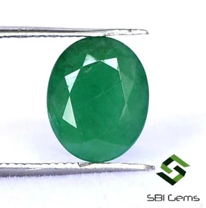 2.53 CTS Certified Natural Emerald Oval Cut 10x8 mm Deep Green Loose Gemstone - Picture 1 of 5