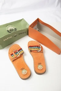 Gelron Earth Shoe Birch 2000 (M2R) Birch Women's Sandal Orange Leather Suede 7.5 - Picture 1 of 11