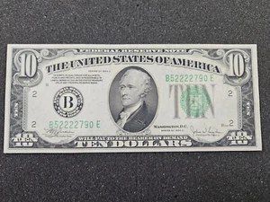 🌟 FR#2008 $10 1934-C Federal Reserve Note NEW YORK DGS Dark Green Seal UNC - Picture 1 of 6
