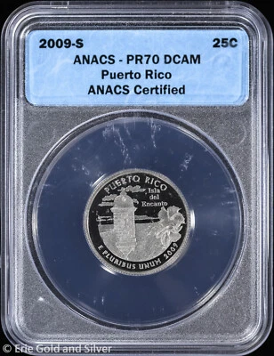 2009-S 25C Proof Puerto Rico US Territory Quarter ANACS PR 70 DCAM - Image 1 of 4