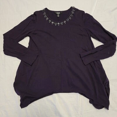 Suéter Pullover Para Mujer Simply Vera Wang Grande Púrpura Collar Foto 1 de 4