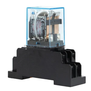 10A AC 220V Coil Power Relay DPDT LY2NJ HH62P HHC68A-2Z With Socket Base - Picture 1 of 7
