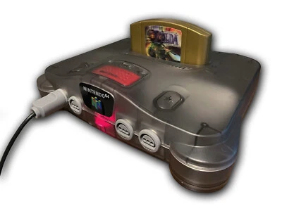 BITFUNX Carcasa/Carcasa/Funda de Repuesto para Consola Nintendo N64 - Transparente Negra