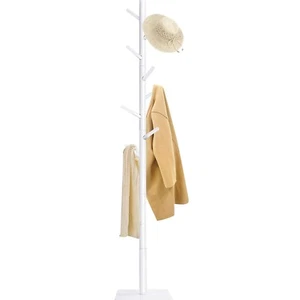 Perchero Madera, Perchero Árbol, Perchero de Pie 180cm, Blanco, para Entrada - Imagen 1 de 9