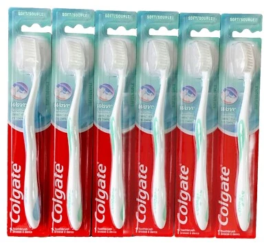 12 COLGATE Wave Sensitive Toothbrushes,Compact Head Adult UltraSoft # CN06933A - Image 1 of 4