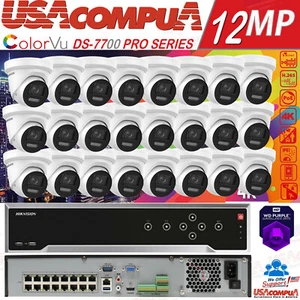 Hikvision 32CH ColorVu PoE Camera System 4k NVR /8MP Turret IP ColorVu Audio Lot - Picture 1 of 22