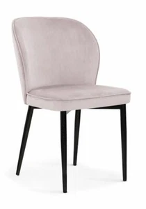 Stuhl Polsterstuhl Agnes Esszimmerstuhl Velvet Samtoptik Metallfüße schwarz 08 - Bild 1 von 14