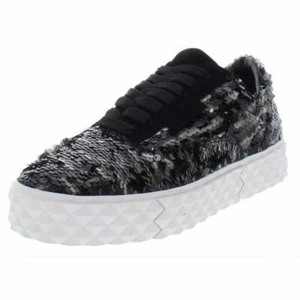 Kendall + Kylie Jenner Reign 3 Lace Up Platform Shoes Black/White Bling sz 8 - Picture 1 of 5